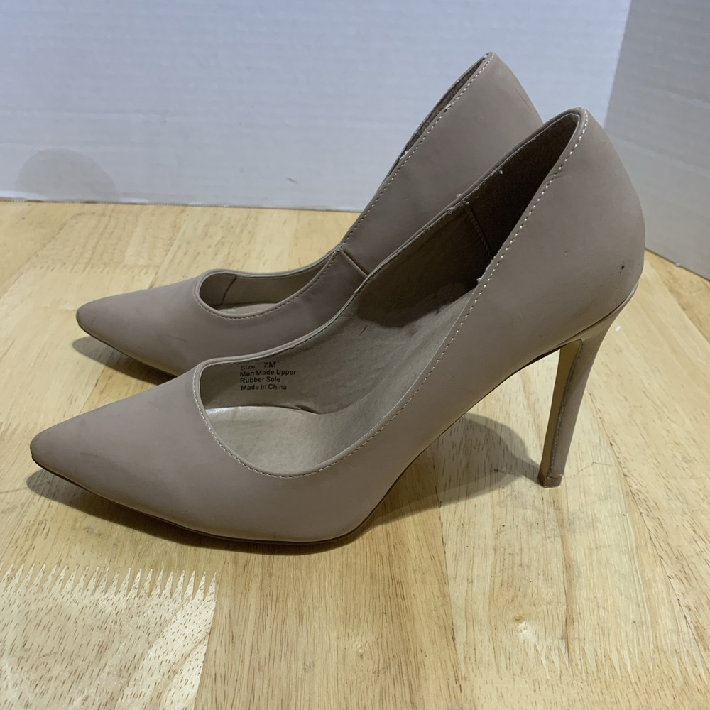 Charolette Russe Women's High Heeled Dress‎ Shoes Beige Velvet Size 7